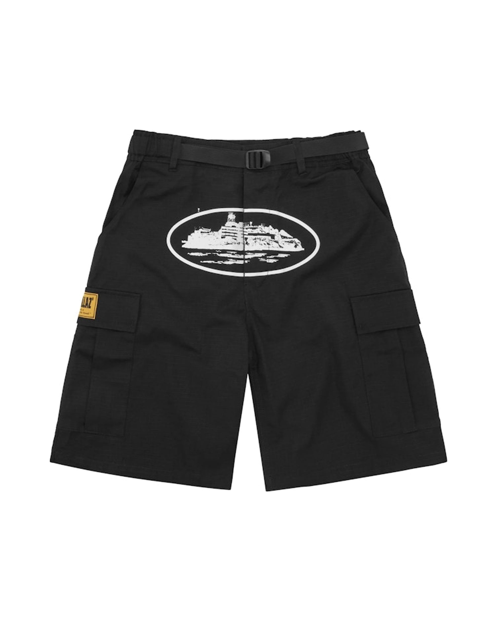 Corteiz Alcatraz Cargo Shorts Black