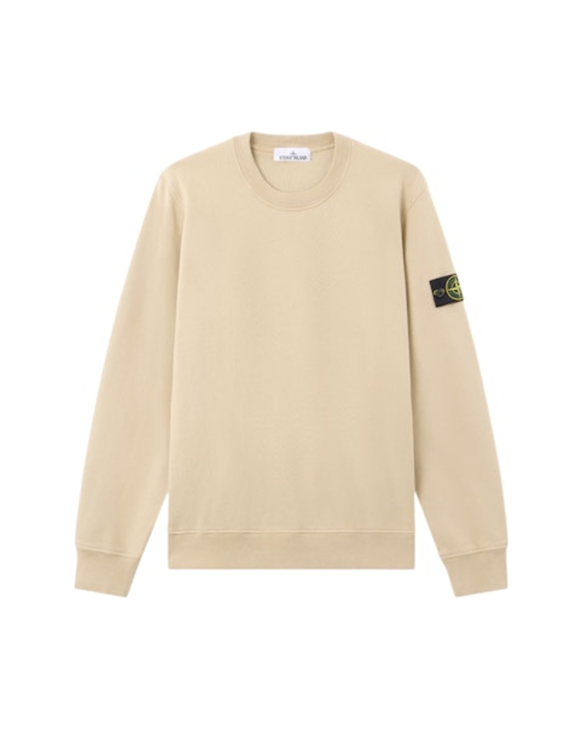 Stone Island 6100060 Organic Cotton Fleece Regular Fit Crewneck Sweatshirt Desert