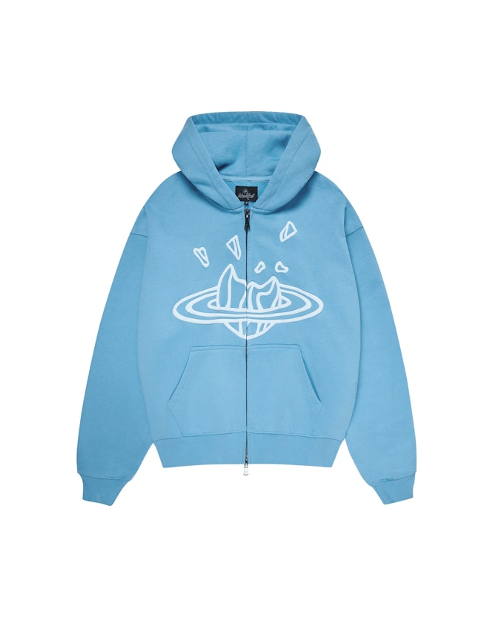 Broken Planet Zip-Up Hoodie Light Blue