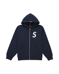 Supreme S Logo Zip Up Hooded Sweatshirt (FW25) Navy