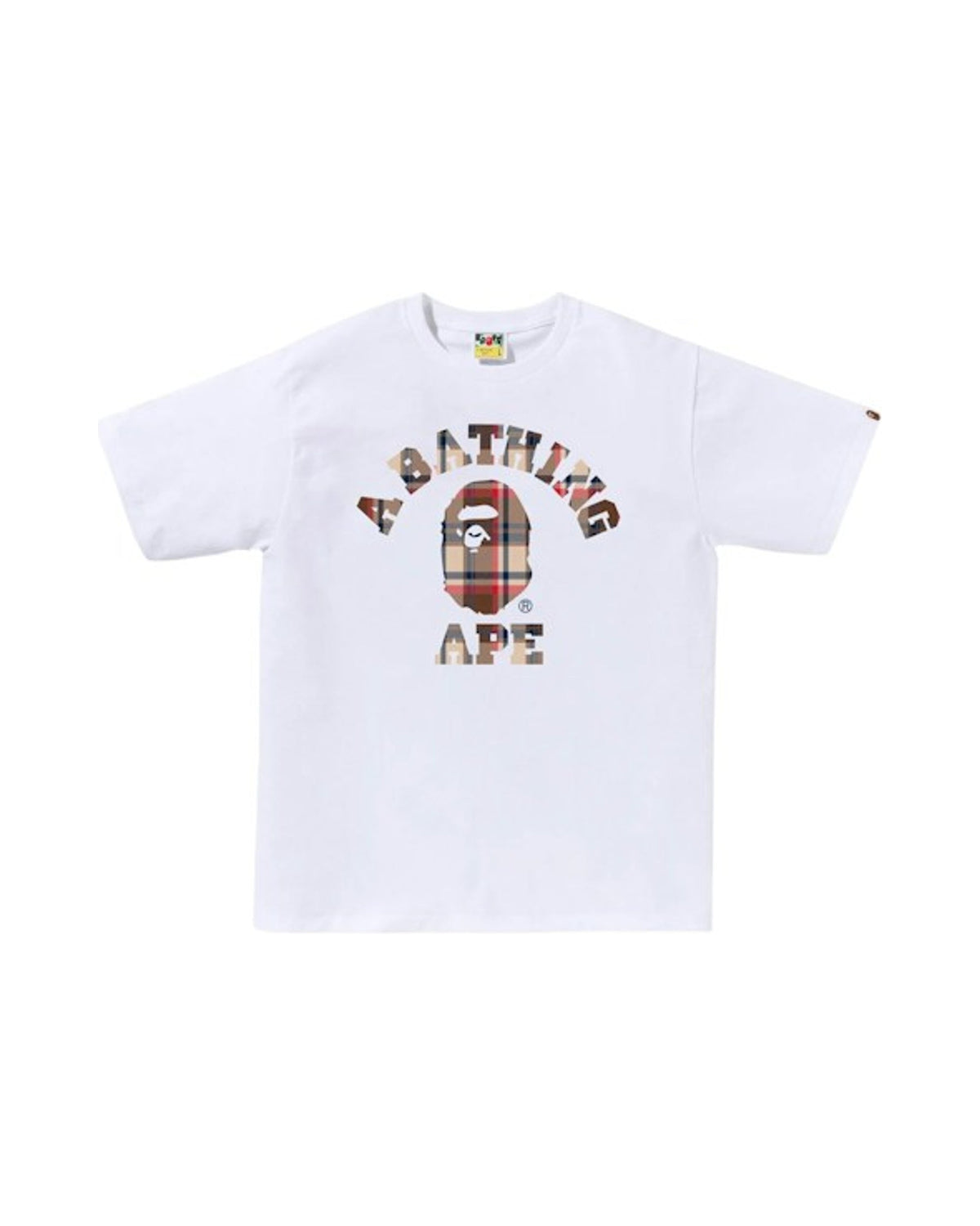 BAPE Check College Tee (FW25) White/Red