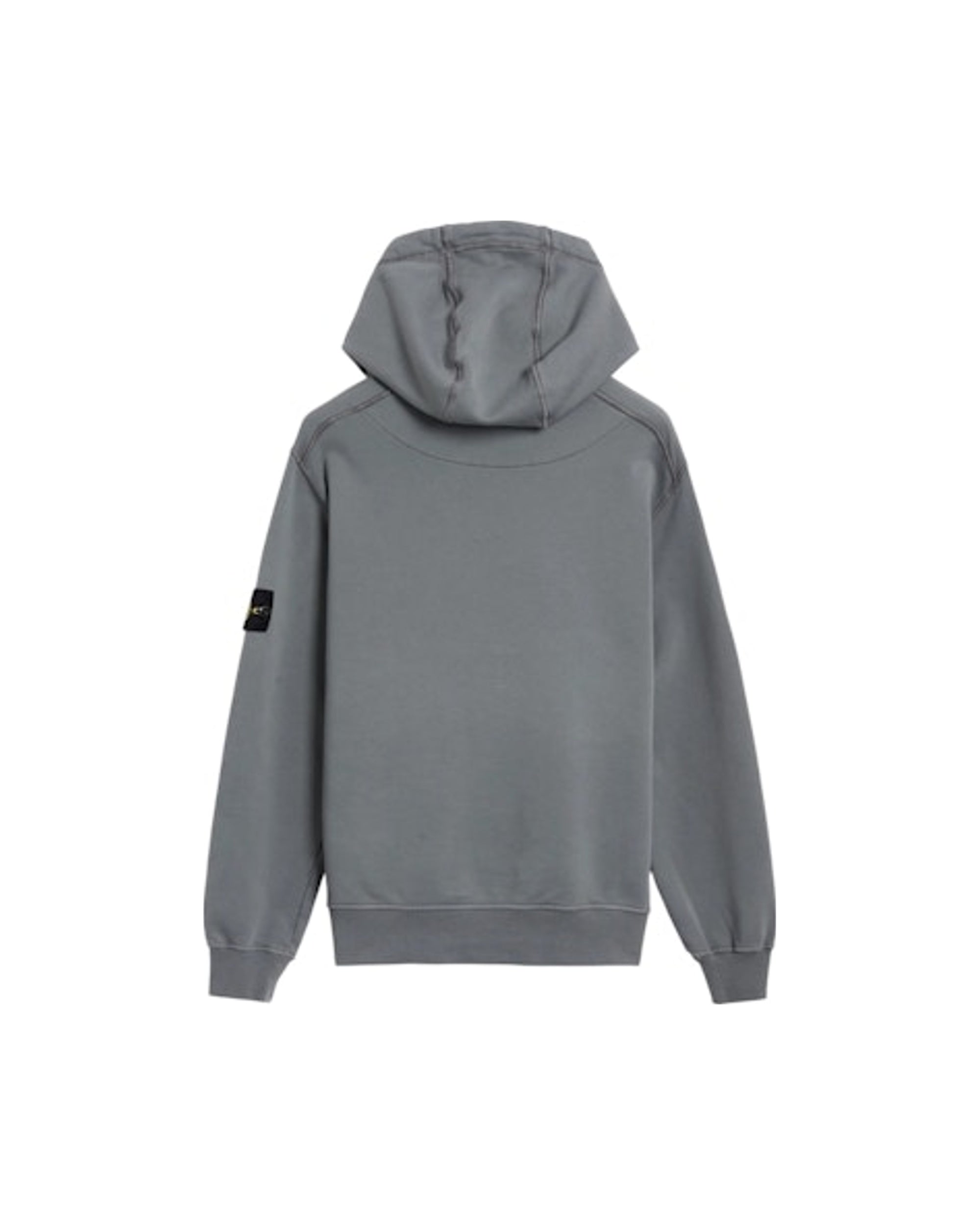 Stone Island 6100062 Organic Cotton Fleece Regular Fit Hooded Sweatshirt Gray