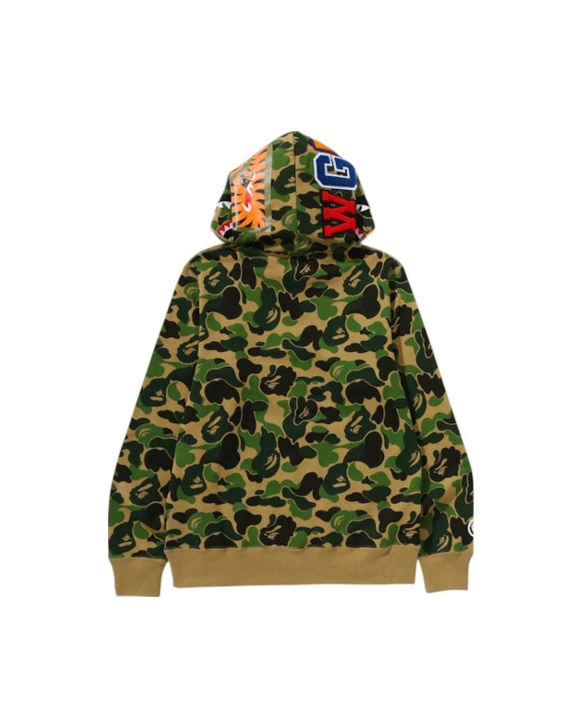 BAPE ABC Camo Shark Half Zip Pullover Hoodie Green